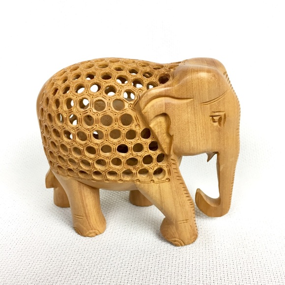 Unbranded Other - Handcarved Wood Elephant within Elephant Figurine